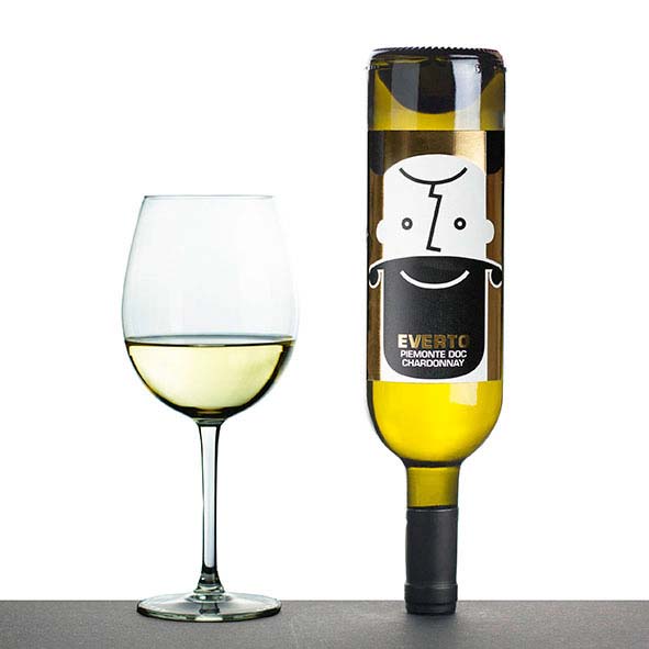 Vino bianco fermo Piemonte Chardonney - etichetta Everto | Casa Fassona